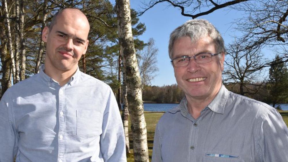 Ludovic Billard (à gauche), nouveau président de Biolait, et Christophe Baron (à droite). © Aude Richard